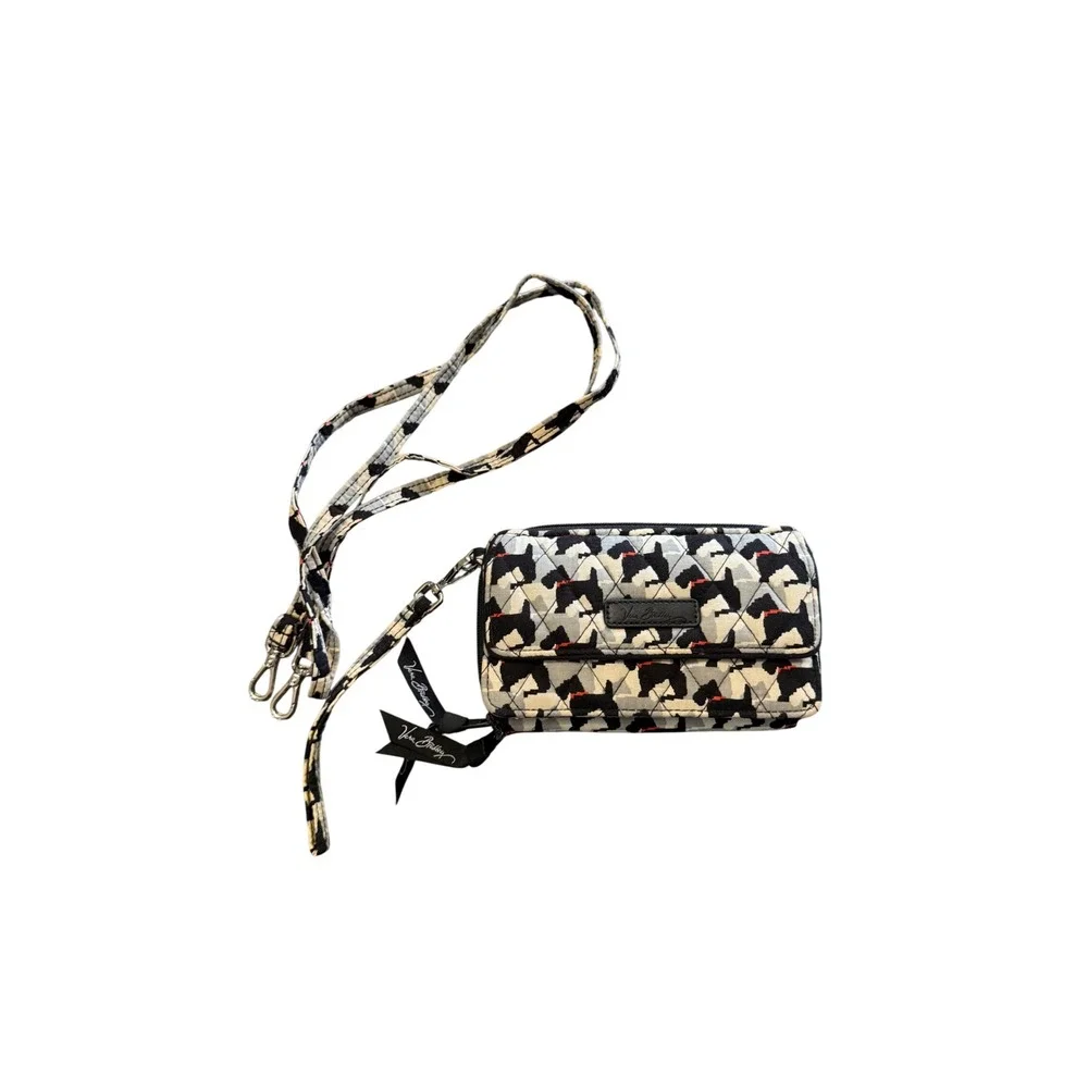 Vera Bradley Playful Scottie All In One Crossbody Wallet Wristlet Dog Print‎